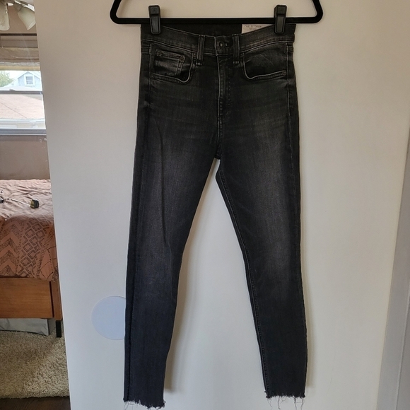 VGUC Rag & Bone Lenox High Waist Ankle Skinny Black 24 - Picture 3 of 14